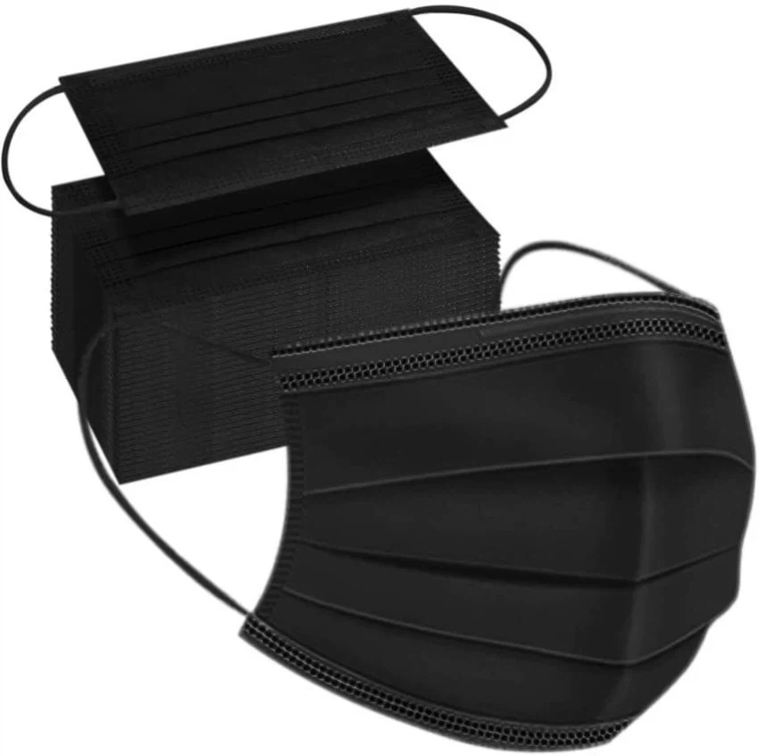 black surgical mask