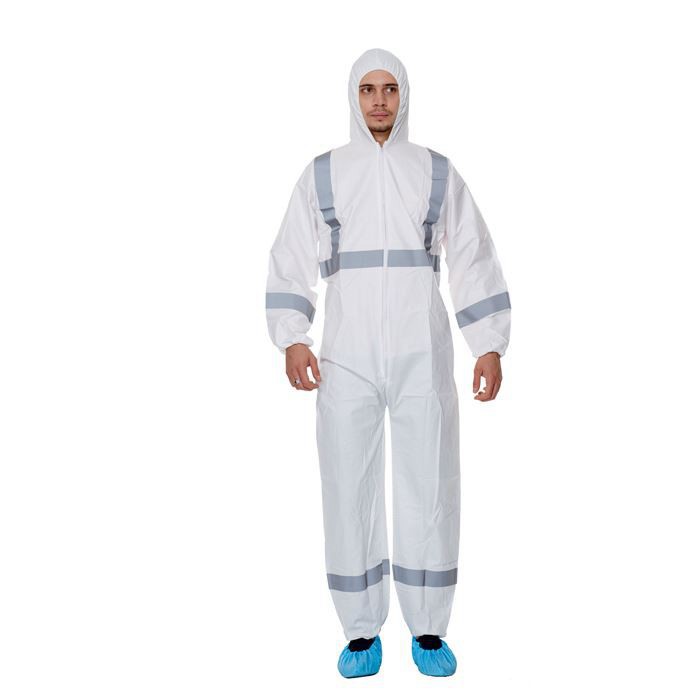 Microporous Coveralls With Reflective Tape