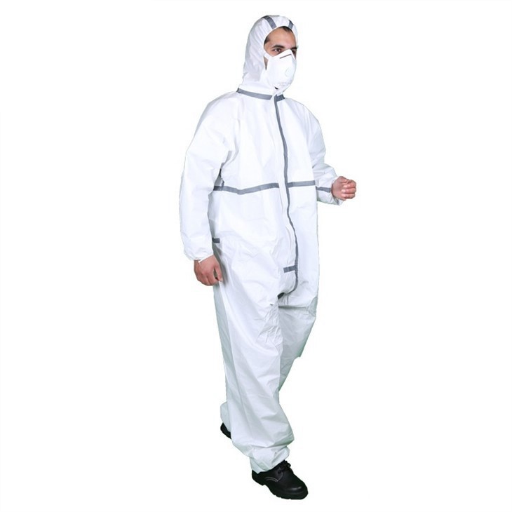 White Disposable Coveralls With Hood